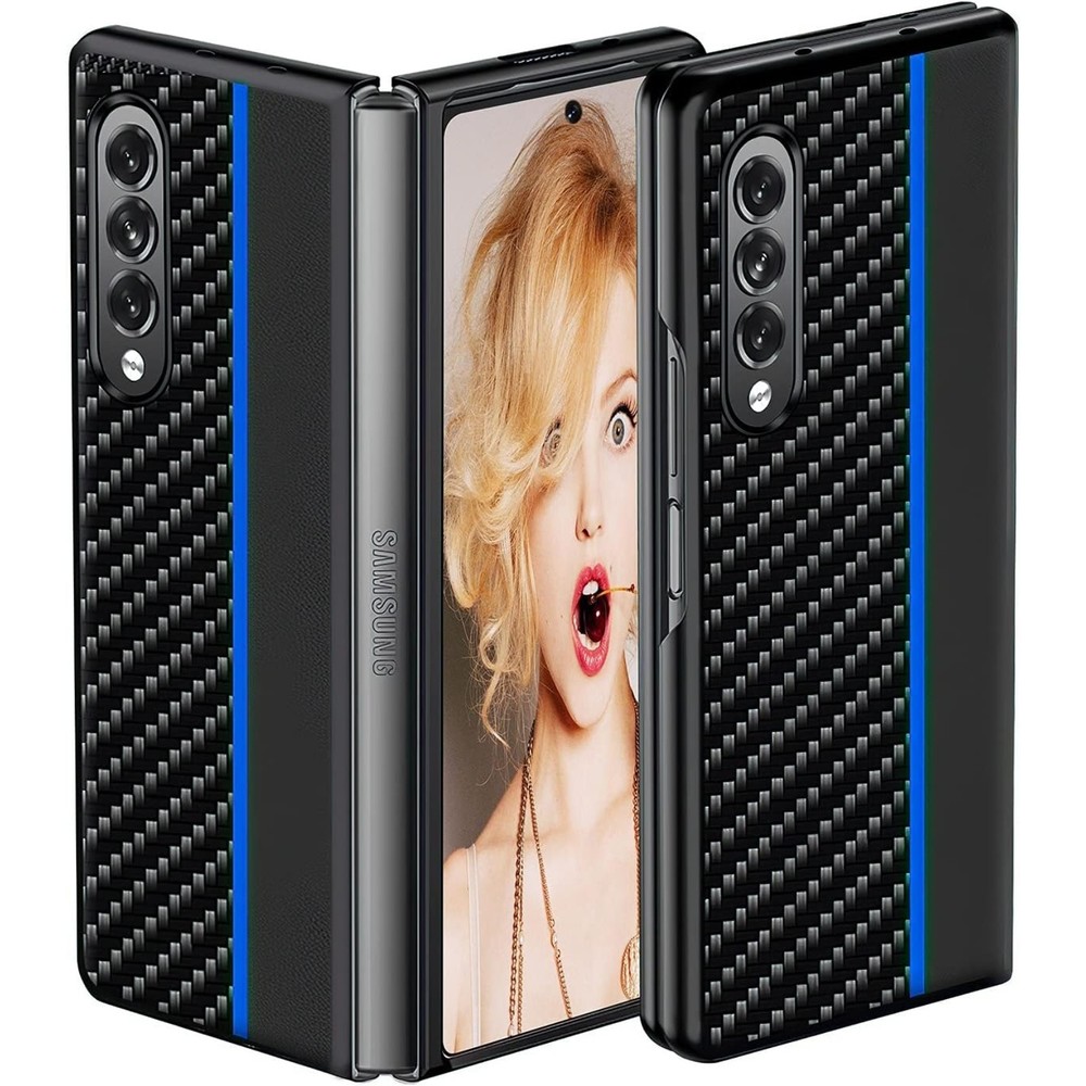 Case for Galaxy Z Fold 3, Shockproof Protective Scratch Galaxy Z Fold 3 (Blue)